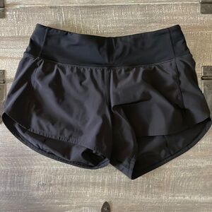 Black Lululemon Speed Up High Rise Lined shorts